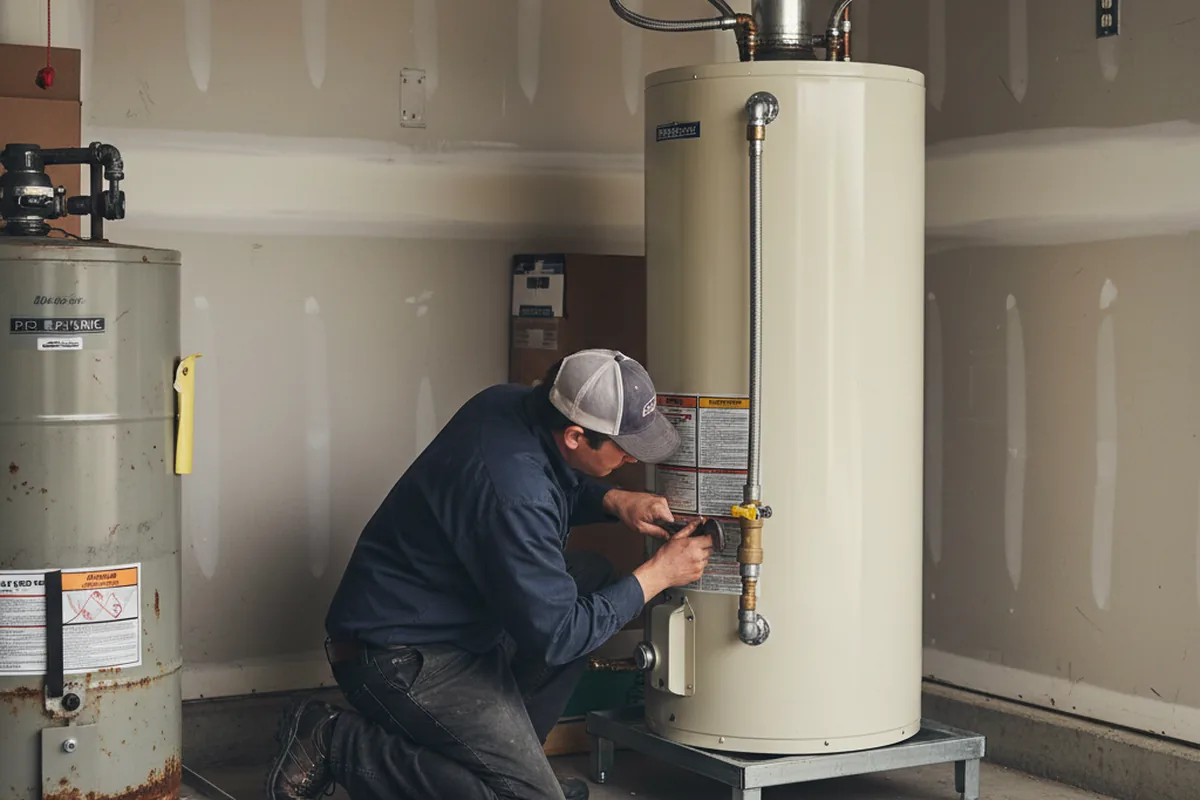 Water heater and shutoff valve replacement in Houston